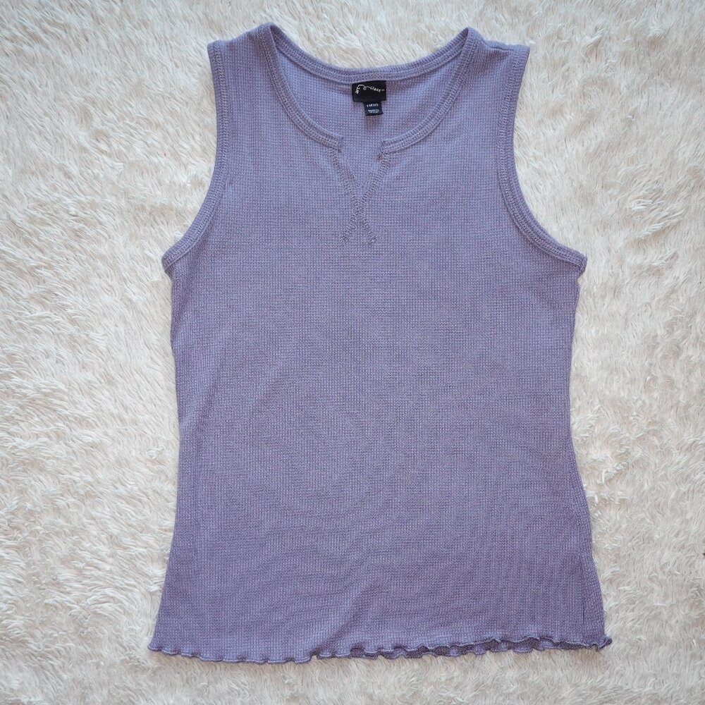 Girls Size Large Notch Neck Tank Top in Light Blue/Purple